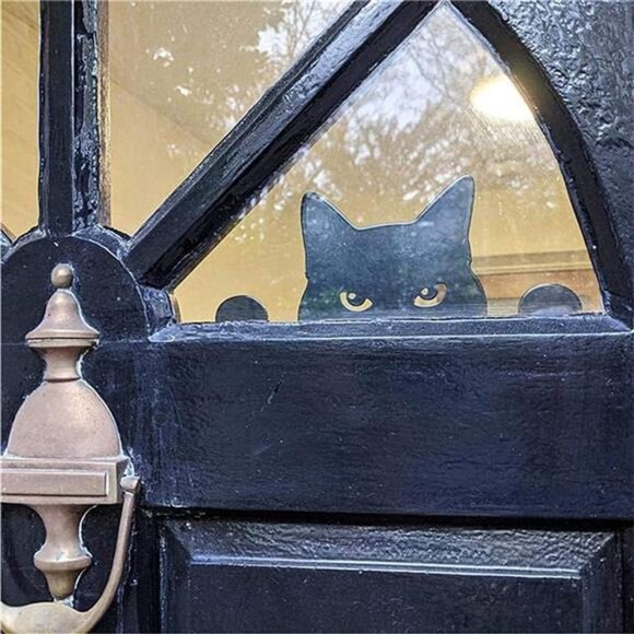 Metal Yard Art Decor Garden cat Statue, Black cat Statue Garden Ornaments - Picture 3 of 7